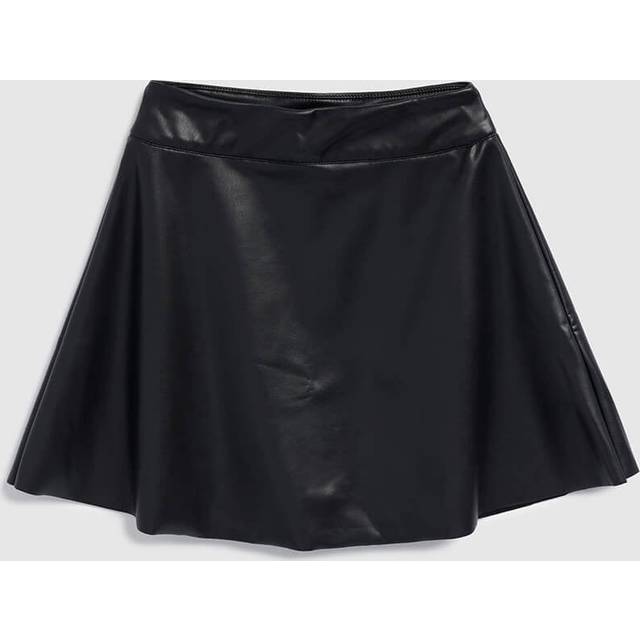 Girls Faux Leather Pleated Skirt