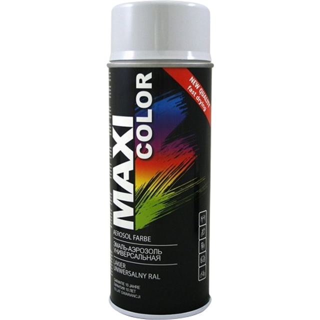 Maxicolor Gloss Light Grey RAL Spray Paint 400ml Fast Dry Indoor Outdoor Use
