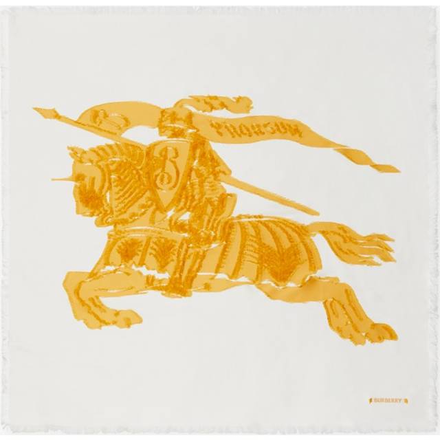 Burberry EKD Silk Blend Scarf - Sunflower Yellow - One Size