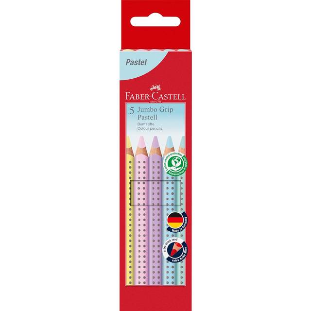 Jumbo Grip Pastel Colour Pencil Set, Cardboard Wallet of 5