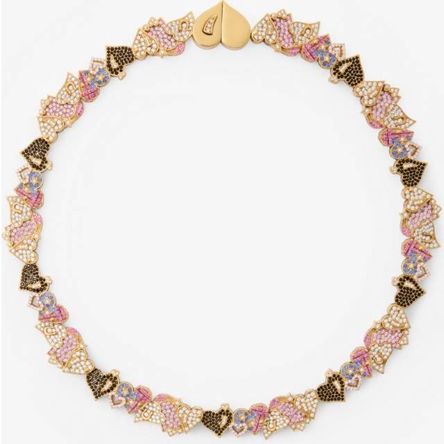 Burberry Souvenir Pavé Necklace - Gold/Multicolour - One Size