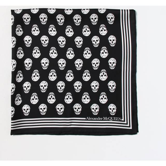 McQueen Skull scarf in printed silk - Black - OS