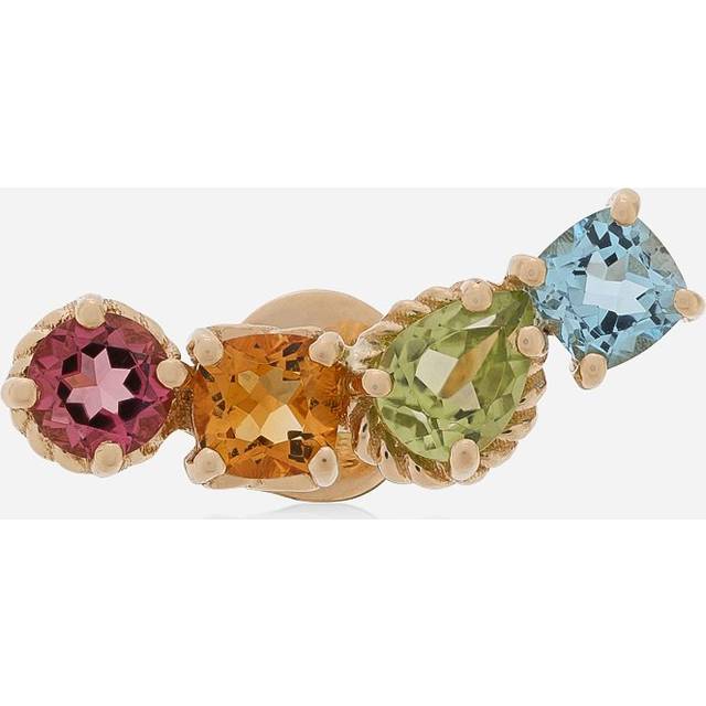 Dolce & Gabbana Single Earring In Yellow Gold 18kt With Multicolor Sapphires - Woman Earrings Gold Gold Onesize