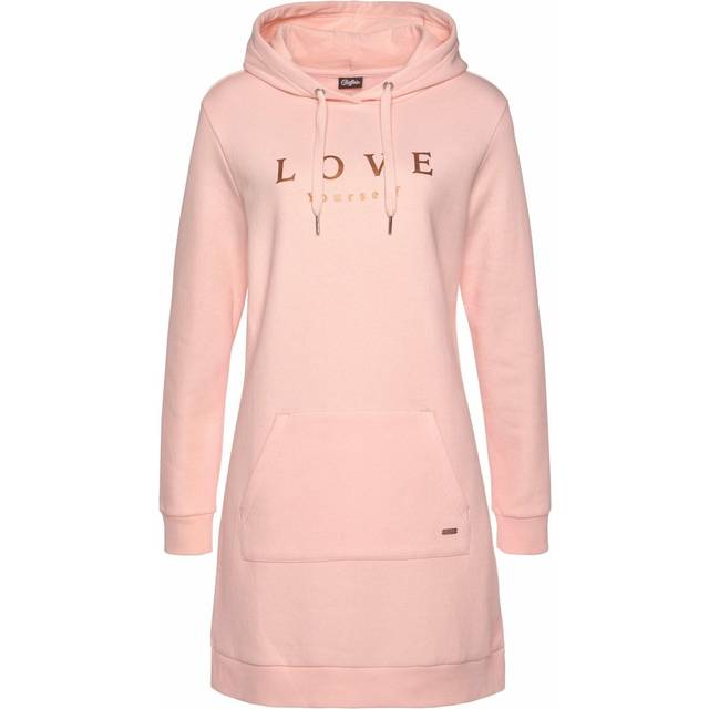 Buffalo Kangaroo Pocket Sweat Dress - Light Pink