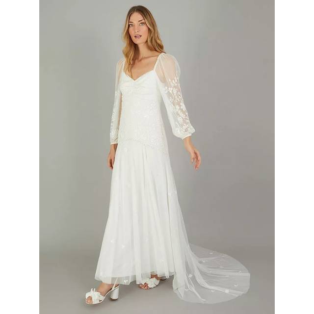 Monsoon Josette Embellished Bridal Maxi Dress, Ivory