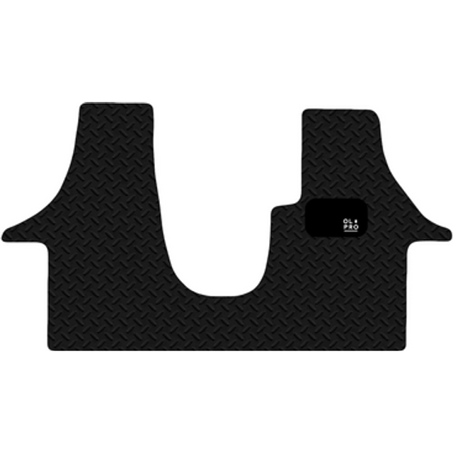 Olpro volkswagen t5/t6 front rubber cabin floor mat - anti-slip nylon, black