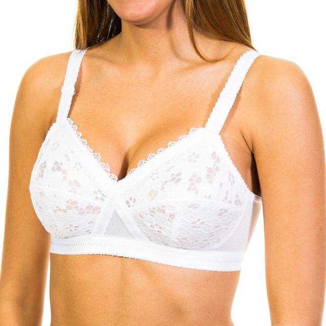 Playtex Womens wireless bra with cups and lace fabric P001Z - Black - Size 34E