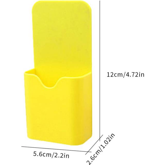 (Yellow) Plastic Magnetic Pen Holder Erase Marker Storage Box Pencil Organizer