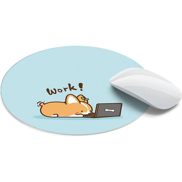 (J) 1pcs Cute mouse pad small round large cushion portable office home natural