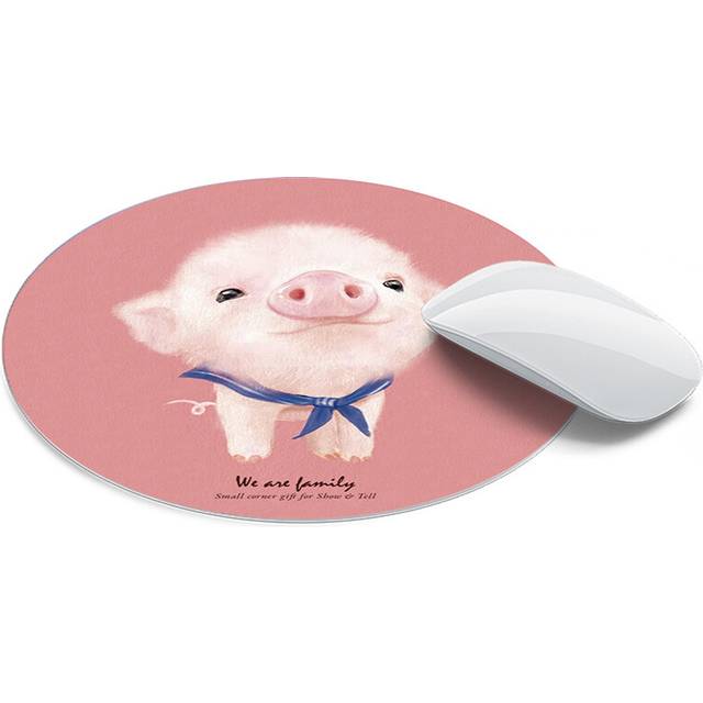 (B) 1pcs Cute mouse pad small round large cushion portable office home natural