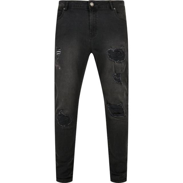 Heavy Destroyed Slim Fit Jeans (realblk heavy destroyed washed 40/32)