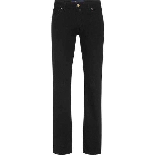 Billionaire - logo-patch five-pocket straight-leg jeans - men - Cotton - 30 - Black