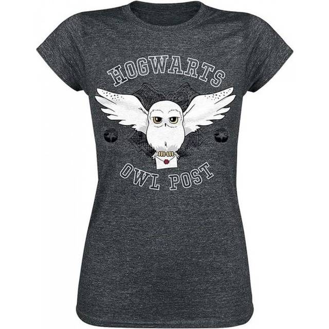 (XL, Dark Grey Heather) Harry Potter Womens/Ladies Hogwarts Owl Post Fitted T-Shirt