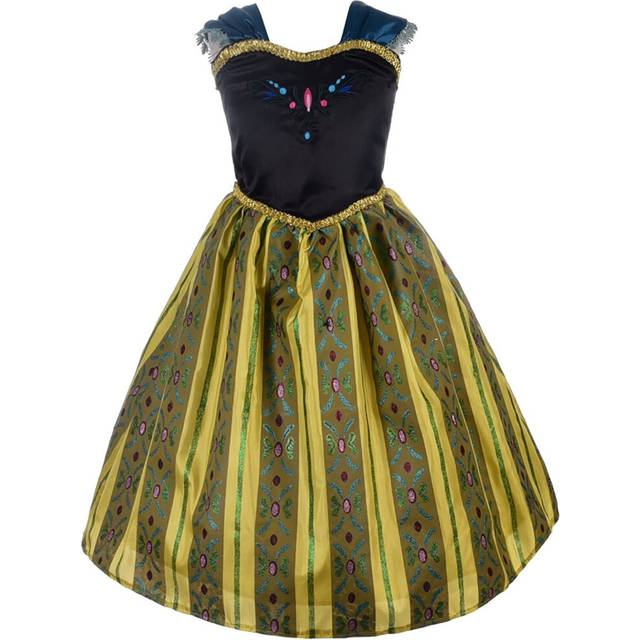 Lito Angels Princess Anna Coronation Costume Fancy Dress Up Halloween Birthday Party Green Gown Age 2-11 Years