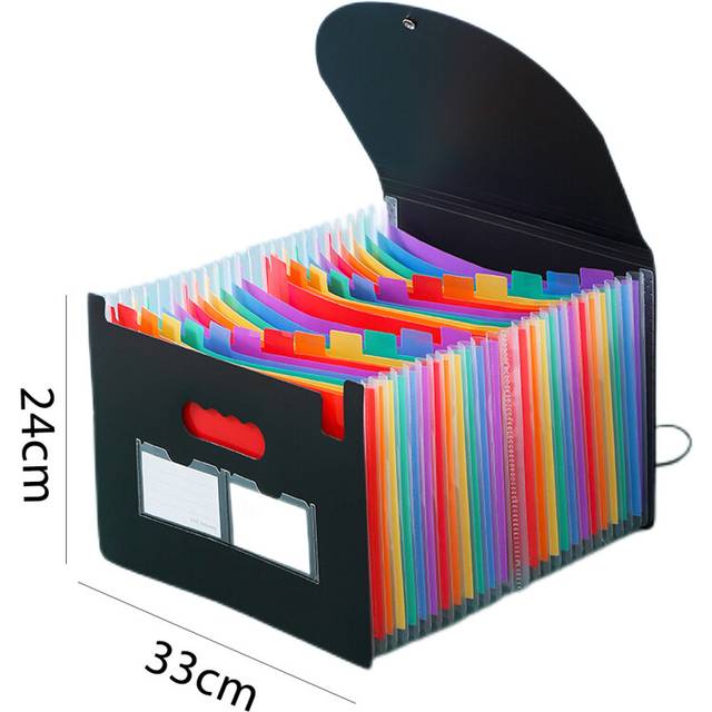 (24 grids A4) 13/24 Pocket Accordian File Folder A4 Organizer Portable Business Expanding