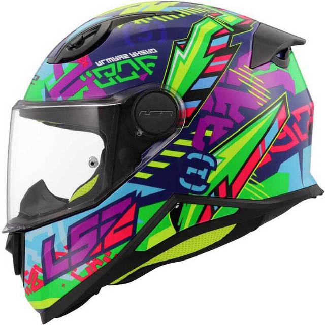 LS2 FF812 Svent, full face helmet kids , color: Blue/Green , size: S