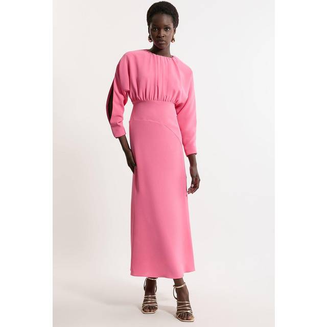 Soft Tailored Long Sleeve Maxi Dress - Pink