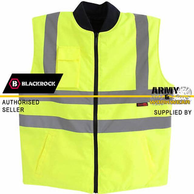 Tuf heavy duty reversible mens high hi viz vis body warmer gilet vest bodywarmer
