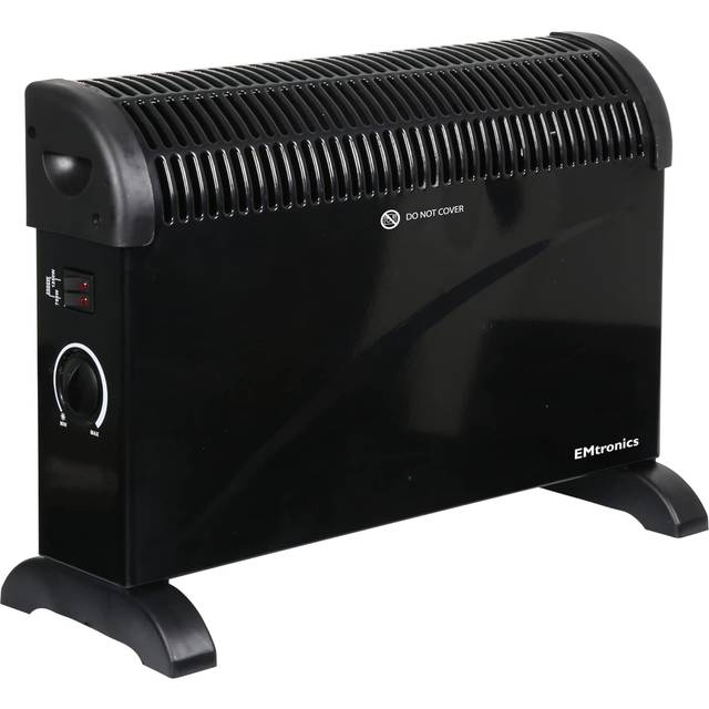 (Black, 2000W) EMtronics Convection Heater 2000W with Thermostat