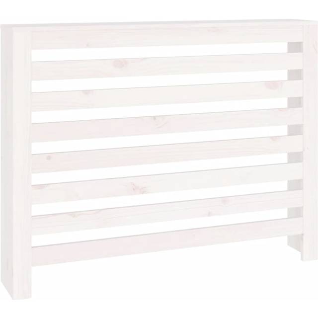 vidaXL Radiator Cover White 108.5x19x84 cm Solid Wood Pine