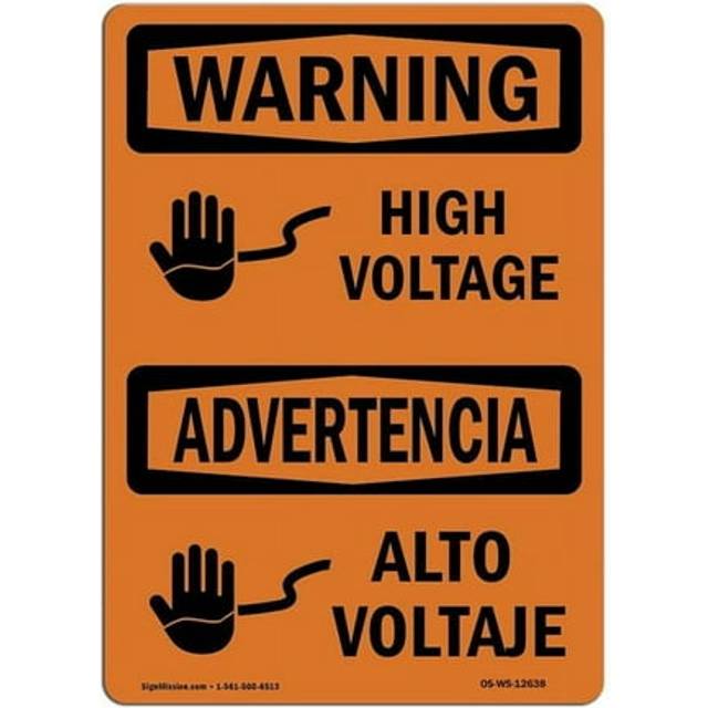 SignMission OS-WS-A-710-L-12638 7 x 10 in. OSHA Warning Sign - High Voltage
