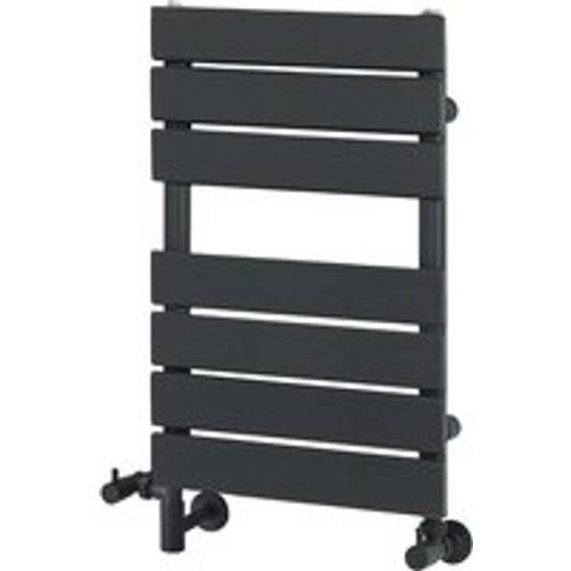 Milano - Lustro - Modern Anthracite Flat Panel Dual Fuel Electric Heated Towel Rail Radiator - 600mm x 400mm