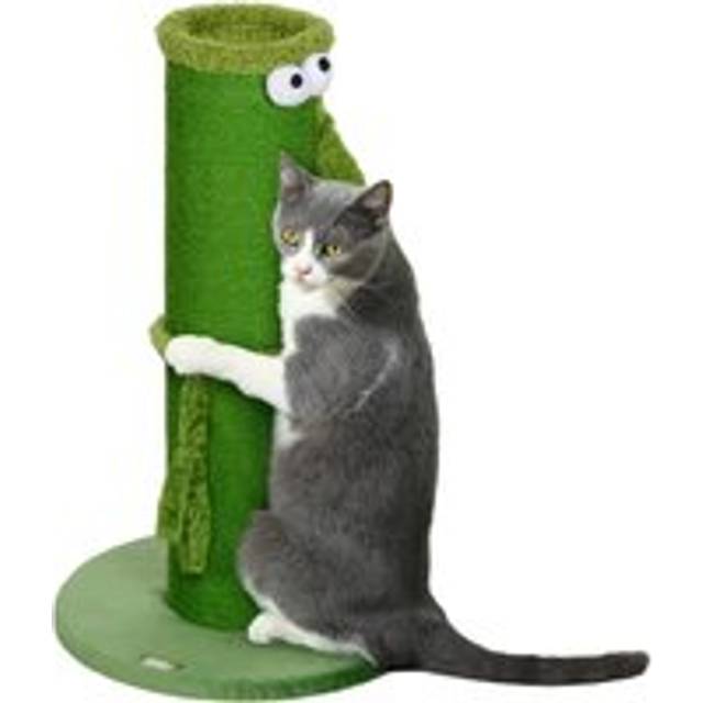 PawHut Cat Scratching Post for Indoor Cats with Sisal Rope Cover - Large Base | TJ Hughes Green