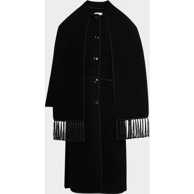 TOTEME Black Embroidered Scarf Coat - BLACK 001 - DK 42