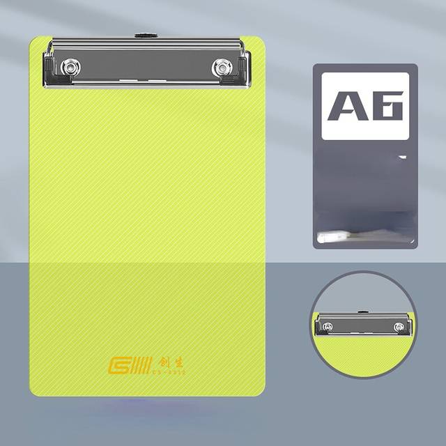 (Light Green) 1PCS A6 File Folder Paper Clipboard Writing Pad Splint Memo Clip Board