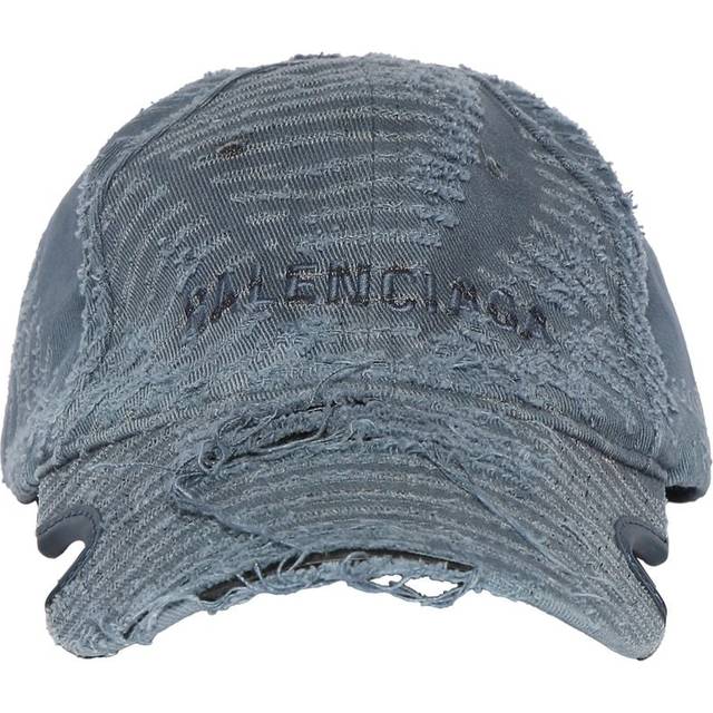 Balenciaga - Logo-Embroidered Distressed Cotton-Twill Baseball Cap - Men - Blue - S