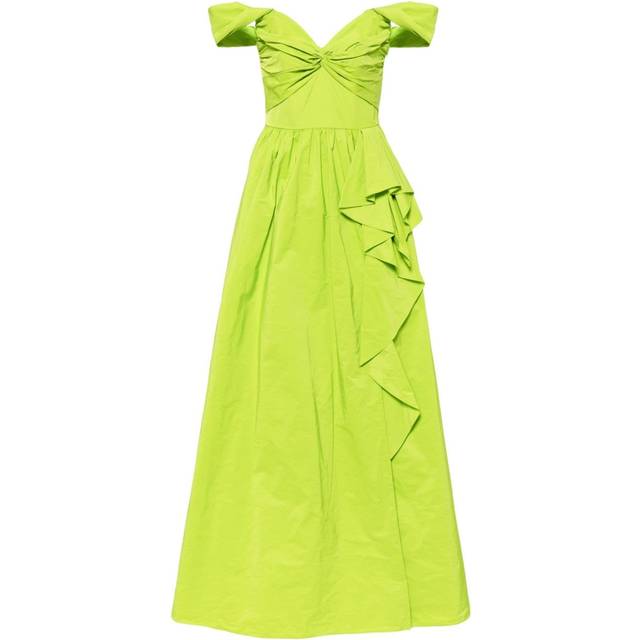 Marchesa Notte - Twist taffeta gown - women - Polyester/Polyester - 6 - Green