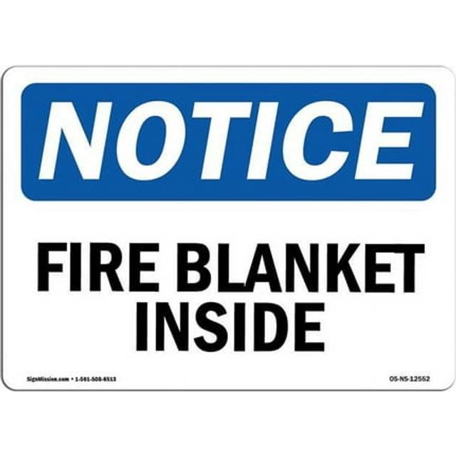 SignMission OS-NS-A-1218-L-12552 12 x 18 in. OSHA Notice Sign - Fire Blanket Inside