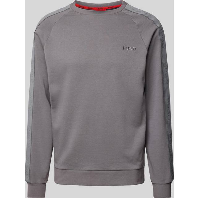 HUGO Tonal Logo Loungewear Crew Sweat - Grey, Grey, Size S, Men