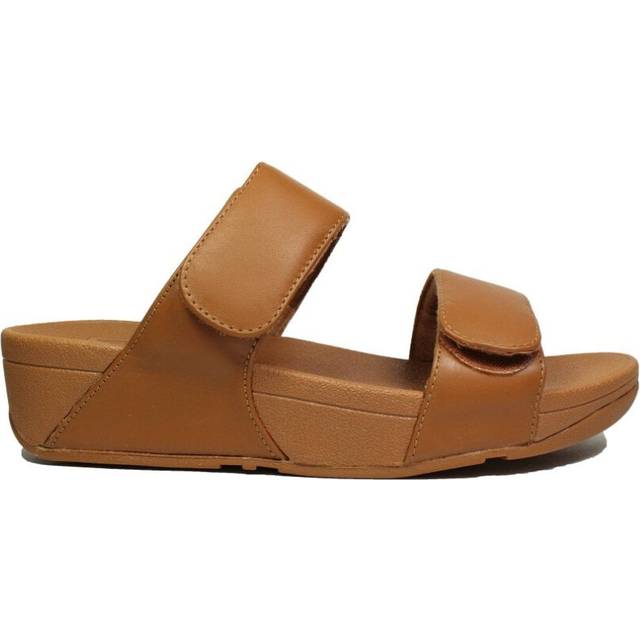 FitFlop  Sandals Lulu Adjustable Leather Slides  - 8 - Brown - 8