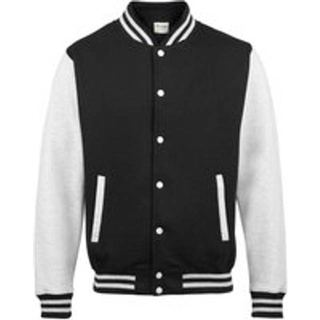 (5-6, Jet Black / Heather Grey) Awdis Kids Unisex Varsity Jacket / Schoolwear