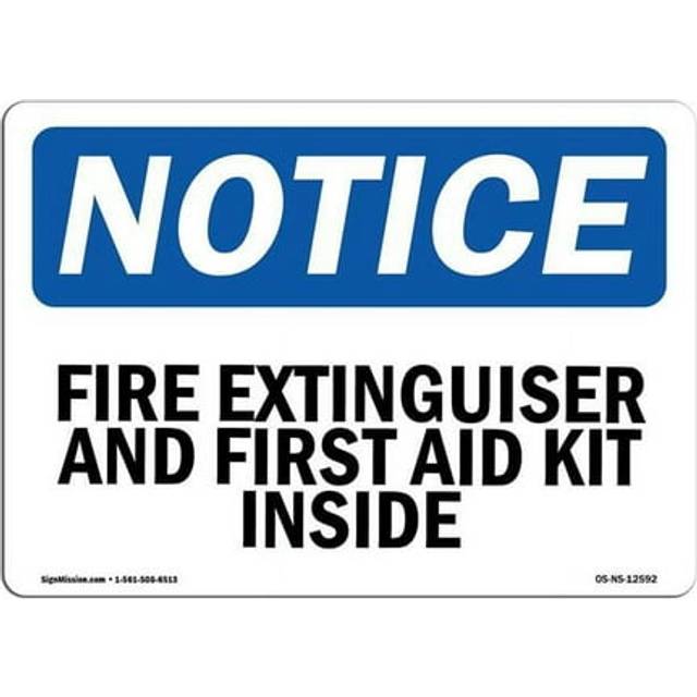 SignMission OS-NS-A-710-L-12592 7 x 10 in. OSHA Notice Sign - Fire Extinguisher & First Aid Kit Inside
