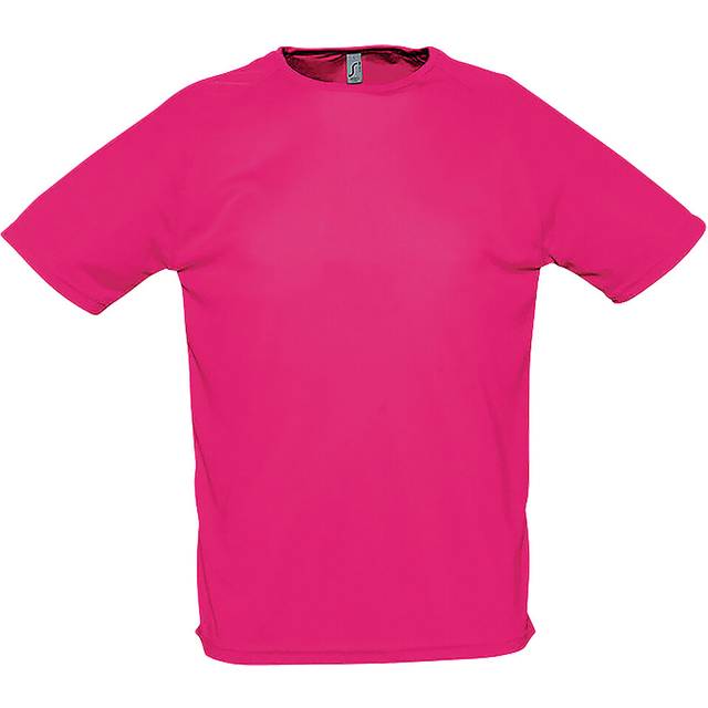 SOLS Mens Sporty Short Sleeve Performance T-Shirt (Neon Pink) - Size 2XS