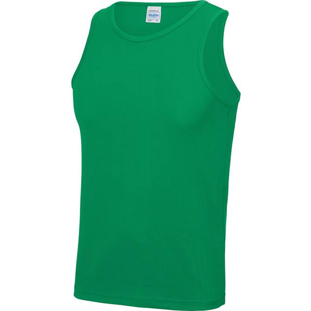 (2XL, Kelly Green) Just Cool Mens Sports Gym Plain Tank / Vest Top