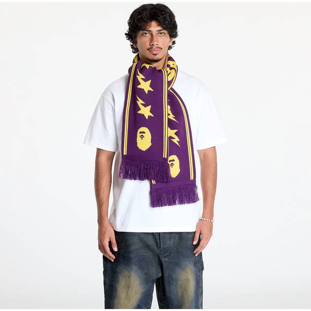 Scarf A BATHING APE Jacquard Bape Logo Long Scarf M Purple Universal (Universal)