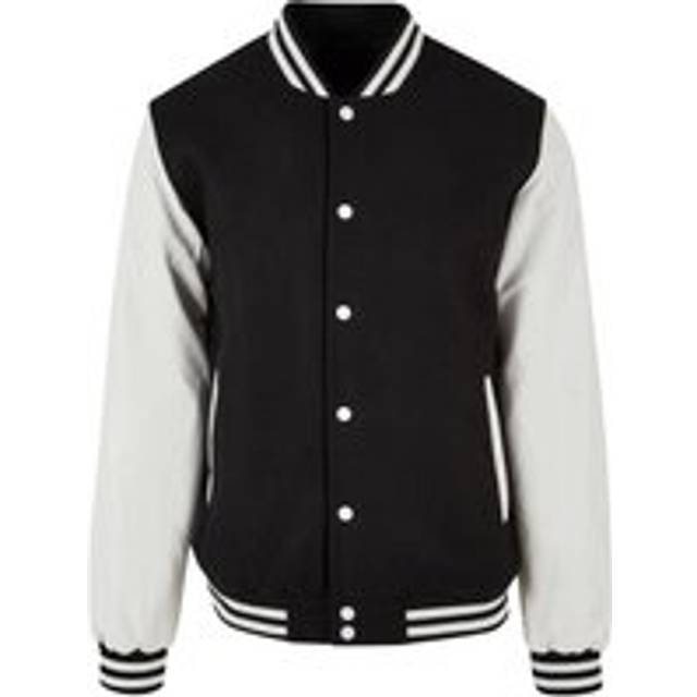 (4XL, Black/White) Build Your Brand Mens Old School College Varsity Jacket