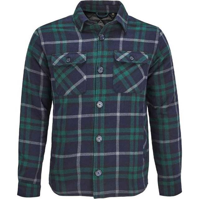 (3XL, Green Empire) SOLS Unisex Adult Noah Flannel Padded Overshirt