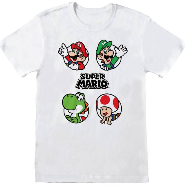 (2XL, White) Super Mario Unisex Adult Circle T-Shirt