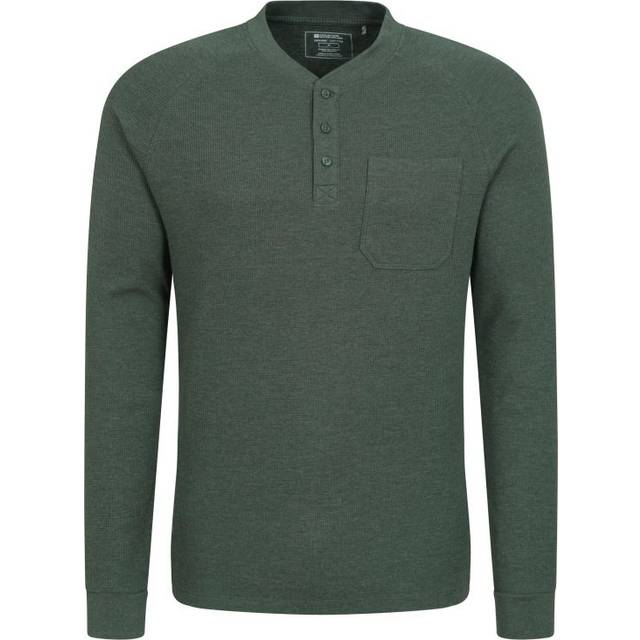 (XXS, Khaki Green) Mountain Warehouse Mens Selby Waffle Henley T-Shirt