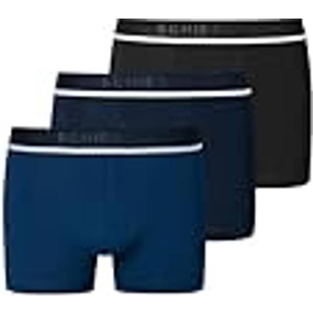 Schiesser 3-pack Organic Cotton Woven Boxer Brief - Black/Blue - 3XL * Kampanj *