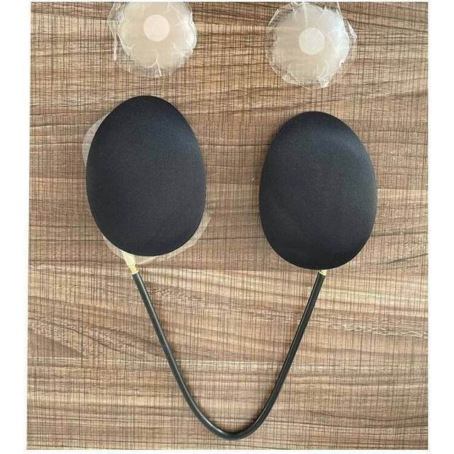 (Black) Upgraded Deep Plunge Invisible Push-Up Frontless Bra Strapless Backless Bra Kit