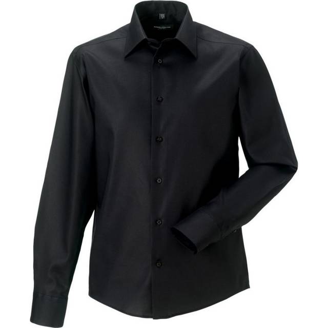 Ultimate Non-Iron Tailored Long-Sleeved Formal Shirt - Black - 17.5 in