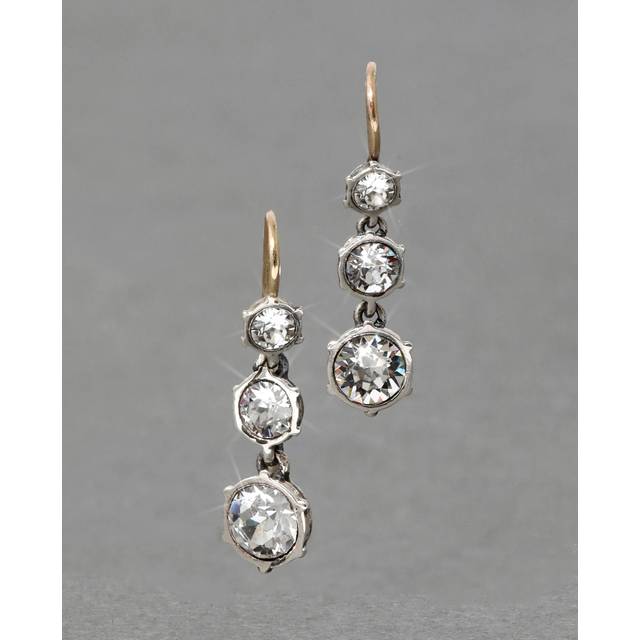 Alexis Bittar Sterling Silver & 14K Gold Wire Cut Luminous Crystal Triple Drop Earrings in Gold/Silver  | Statement Jewelry from Alexis Bittar (One Size)