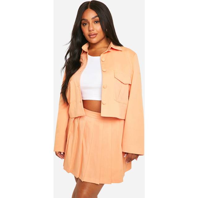 Womens Plus Tailored Pleated Skirt - Pink - 24, Pink