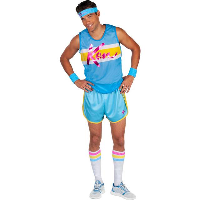 (XL, Blue) Barbie Mens Exercise Ken Costume