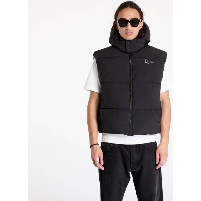 Karl Kani, Jacka, Herr, L, Polyester, Signatur Puffer Vest med Justerbar Huva - black (L)